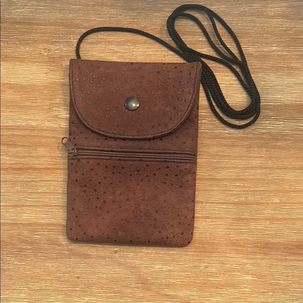 VGT Vera Pelle Brown Leather Crossbody Bag